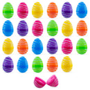 Circular Delights: Set of 24 Colorful Circle Printed Fillable Plastic Easter Eggs 2.25 Inches