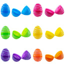 Circular Delights: Set of 24 Colorful Circle Printed Fillable Plastic Easter Eggs 2.25 Inches
