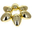 Set of 6 Large Size Very Shiny Golden Plastic Easter Eggs 4 Inches