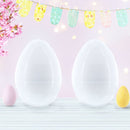 Set of 2 White Large  Jumbo  Giant Fillable Plastic Easter Eggs 10 Inches