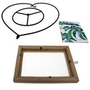 Heart-Shaped Hanging Photo Picture Frame and Black Metal Ornament Stand 9.75 Inches