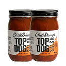 Medium Salsa | Top Dog | 15.5 oz | Pack of 2 | Chili Dawg's Foods of Fire