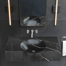 Black Marble Handcrafted Rectangular Wall Mount Bathroom Sink 17 x 30 x 6 Inches