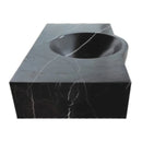 Toros Black Marble Rectangular Wall-mount Bathroom Sink (W)17" (L)30" (H)6" side view