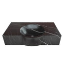 Black Marble Handcrafted Rectangular Wall Mount Bathroom Sink 17 x 30 x 6 Inches