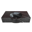 Toros Black Marble Rectangular Wall-mount Bathroom Sink (W)17" (L)30" (H)6" top angle view