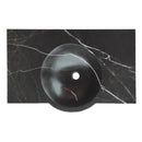 Toros Black Marble Rectangular Wall-mount Bathroom Sink (W)17" (L)30" (H)6" top view