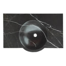 Black Marble Handcrafted Rectangular Wall Mount Bathroom Sink 17 x 30 x 6 Inches
