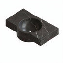 Toros Black Marble Bowfront Wall-Mount Sink - 30"x17"x6" - Honed
