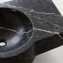 Toros Black Marble Bowfront Wall-Mount Sink - 30"x17"x6" - Honed