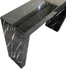 Toros Black Marble Rectangular Console Polished (W)12" (L)40" (H)30" closeup view