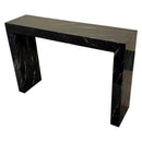Toros Black Marble Rectangular Console Polished (W)12" (L)40" (H)30" angle view