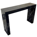 Toros Black Marble Rectangular Console Polished (W)12" (L)40" (H)30" angle view