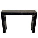 Toros Black Marble Rectangular Console Polished (W)12" (L)40" (H)30" front view