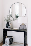 Toros Black Marble Rectangular Console Polished (W)12" (L)40" (H)30" inside house wide view