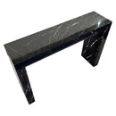 Toros Black Marble Rectangular Console Polished (W)12" (L)40" (H)30" top angle view
