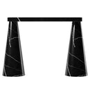 Toros Black Marble Designer Cone Shape Legs Console Polished (W)15" (L)40" (H)32" front view