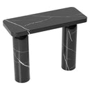 Black Turkish Marble Console Table - Polished Designer Round Legs