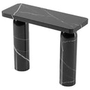 Black Turkish Marble Console Table - Polished Designer Round Legs