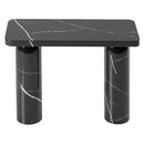 Black Turkish Marble Console Table - Polished Designer Round Legs