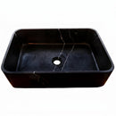 Toros Black Marble Rectangular Farmhouse Sink - 21.5"x13.5"x6" - Honed