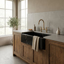 Toros Black Marble Rectangular Farmhouse Sink - 21.5"x13.5"x6" - Honed