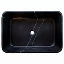Toros Black Marble Rectangular Farmhouse Sink - 21.5"x13.5"x6" - Honed
