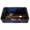Toros Black Marble Rectangular Vessel Sink - 20.3"x14.4"x4.7" - Polished