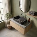 Toros Black Marble Rectangular Vessel Sink - 20.3"x14.4"x4.7" - Polished
