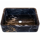 Toros Black Marble Rectangular Vessel Sink - 20.3"x14.4"x4.7" - Polished