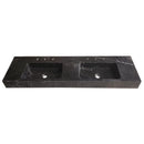 Toros Black Marble Double Sink Wall-mount Bathroom Sink Polished (W)18" (L)60" (H)6" top front view
