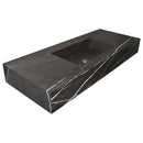 Toros Black Marble Rectangular Wall-mount Bathroom Sink (W)20" (L)48" (H)6" angle view