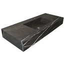 Black Marble Honed Rectangular Wall-Mount Bathroom Sink 20x48
