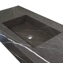Black Marble Honed Rectangular Wall-Mount Bathroom Sink 20x48