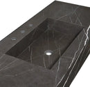 Black Marble Honed Rectangular Wall-Mount Bathroom Sink 20x48