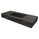 Black Marble Honed Rectangular Wall-Mount Bathroom Sink 20x48