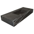 Toros Black Marble Rectangular Wall-mount Bathroom Sink (W)20" (L)48" (H)6" angle view