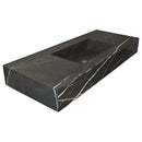 Black Marble Honed Rectangular Wall-Mount Bathroom Sink 20x48