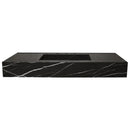 Toros Black Marble Rectangular Wall-mount Bathroom Sink (W)20" (L)48" (H)6" front view