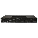 Black Marble Honed Rectangular Wall-Mount Bathroom Sink 20x48