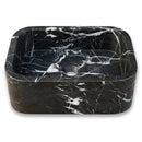 Toros Black Marble Rectangular Wall-Mount Sink with Rounded Corners - 18"x12"x7" - Honed