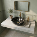 Toros Black Marble Deep Round Vessel Sink - 16"x16"x6" - Polished