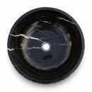 Toros Black Marble Round Vessel Sink - 16"x6" - Honed / Split-Face