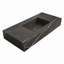 Toros Black Marble Wall-Mount Block Sink - 48"x20"x6" - Honed