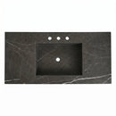 Toros Black Marble Wall-Mount Block Sink - 48"x20"x6" - Honed