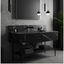 Toros Black Marble Wall-mount Bathroom Vanity Sink Fluted (W)16" (L)50" (H)10" bathroom view