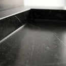 Toros Black Marble Wall-Mount Sink with Crested Backsplash - 33"x15"x6" - Honed