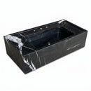 Toros Black Marble Rectangular Wall-Mount Sink with Integrated Tray - 36"x16"x10" - Polished
