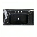 Toros Black Marble Rectangular Wall-Mount Sink with Integrated Tray - 36"x16"x10" - Polished