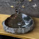 Black Turkish Marble Natural Stone Handcrafted Vessel Sink 17x17x5